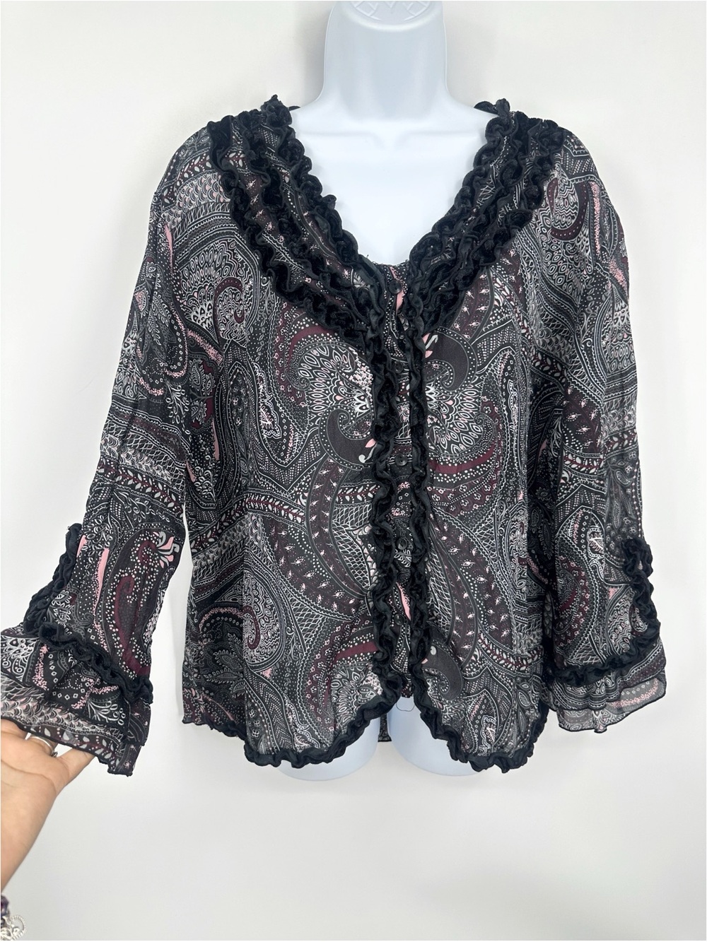 Vintage Y2K Whimsygoth Blouse Size XL Goth Grunge Dark Academia